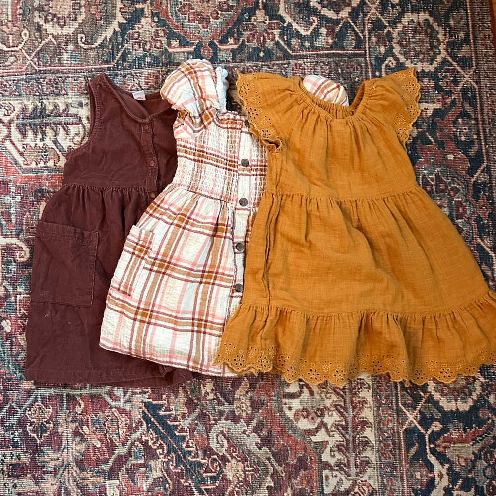 Girls 4T Thanksgiving Dress Trio